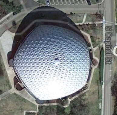 A. E. Wood Colliseum Mississippi College Clinton,Hinds County. From Google Maps accessed 4-15-14